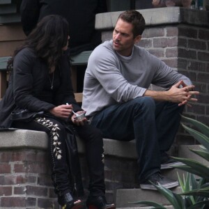 Paul Walker ; Michelle Rodriguez - Tournage du film "Fast & Furious 6" à Silver Lake, le 2 décembre 2012.
