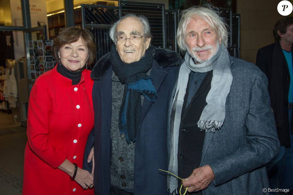 Exclusif - Pierre Richard, Macha Méril et son mari Michel Legrand - Ouverture de la rétrospective Pierre Richard à la Cinémathèque française à Paris, le 6 avril 2016.