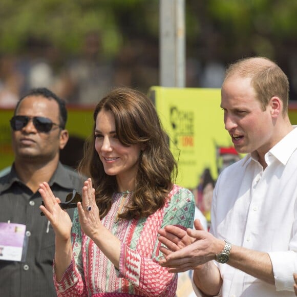 Le prince William et la duchesse de Cambridge, Catherine Kate Middleton au parc Oval Maidan à Bombay le 10 avril 2016