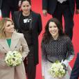 Le prince Frederik et la princesse Mary de Danemark ont accompagné le président du Mexique Enrique Pena Nieto et sa femme Angèlica Rivera lors de leur visite au château de Kronborg et au musée Maritime à Elseneur, le 13 avril 2016, lors de leur visite d'Etat.