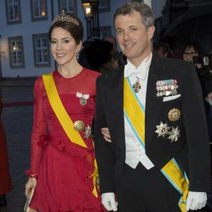 La princesse Mary et le prince Frederik de Danemark au banquet d'état pour le président du Mexique Enrique Pena Nieto et sa femme Angelica Rivera au château de Fredensborg le 13 avril 2016