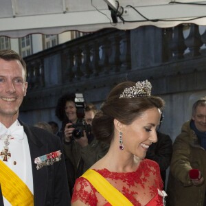 Le prince Joachim et la princesse Marie de Danemark au banquet d'Etat pour le président du Mexique Enrique Pena Nieto et sa femme Angelica Rivera au château de Fredensborg le 13 avril 2016