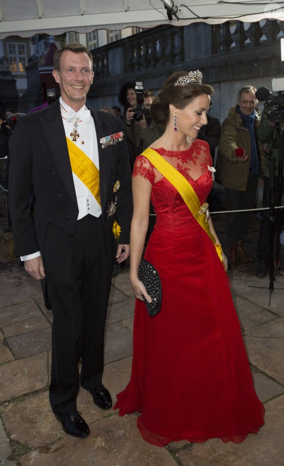 Le prince Joachim et la princesse Marie de Danemark au banquet d'Etat pour le président du Mexique Enrique Pena Nieto et sa femme Angelica Rivera au château de Fredensborg le 13 avril 2016