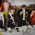 Enrique Pena Nieto, la reine Margrethe II de Danemark, Angelica Rivera et le prince Frederik de Danemark au banquet d'Etat pour le président du Mexique Enrique Pena Nieto et sa femme Angelica Rivera au château de Fredensborg le 13 avril 2016