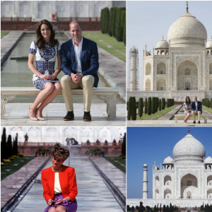 Le prince William et Kate Middleton, 24 ans après Lady Di, ont pris la pose devant le Taj Mahal le 16 avril 2016, au dernier jour de leur tournée royale en Inde.