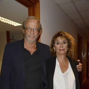 Patrick Chesnais et sa femme Josiane Stoléru - Générale de la pièce de théâtre "Le Mensonge" au théâtre Edouard VII à Paris, le 14 septembre 2015.