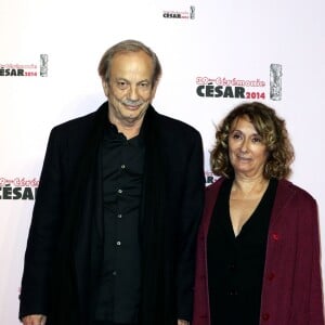 Patrick Chesnais et sa femme Josiane Stoléru - 39e cérémonie des Cesar au théâtre du Châtelet à Paris, Le 28 Février 2014