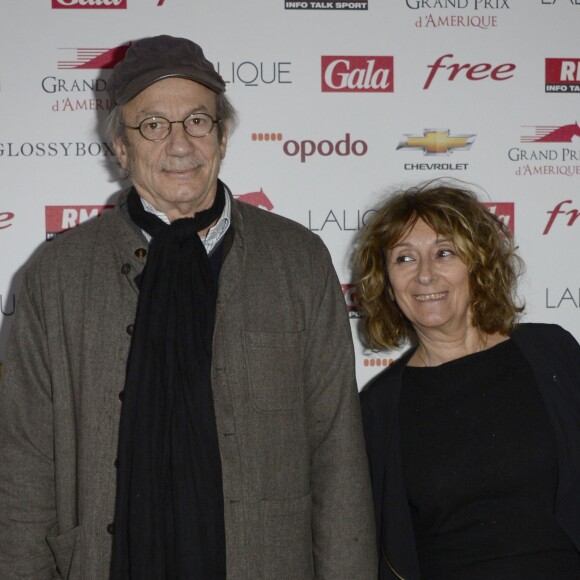 Patrick Chesnais et sa femme Josiane Stoleru - 93e Grand Prix d'Amerique à l'Hippodrome de Vincennes, le 26 janvier 2014