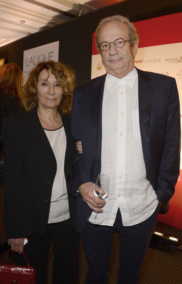 Patrick Chesnais et sa femme Josiane Stoleru - Diner de gala du 93e Grand Prix d'Amerique au Pavillon d'Armenonville, le 25 janvier 2014