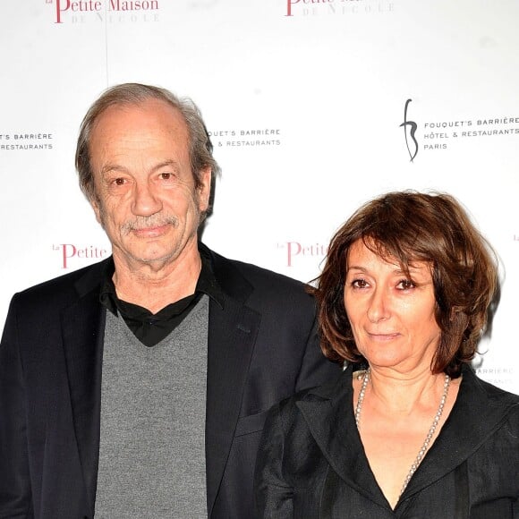 Patrick Chesnais et sa femme Josiane Stoleru - Inauguration du restaurant 'La Petite Maison de Nicole' à l'hôtel Fouquet's Barriere à Paris le 21 Janvier 2013.