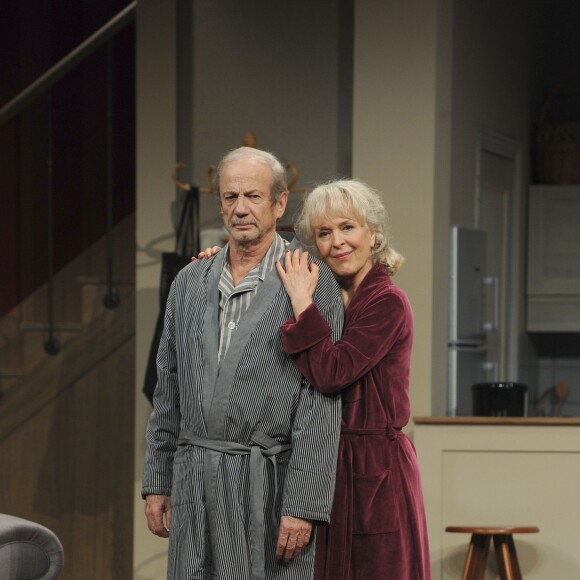Patrick Chesnais, Evelyne Buyle - Filage de la pièce de théâtre "Une famille modèle" au Théâtre Montparnasse à Paris le 19 janvier 2016. © Coadic Guirec/Bestimage