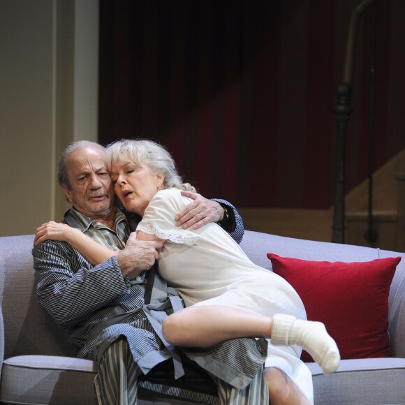 Patrick Chesnais, Evelyne Buyle - Filage de la pièce de théâtre "Une famille modèle" au Théâtre Montparnasse à Paris le 19 janvier 2016. © Coadic Guirec/Bestimage
