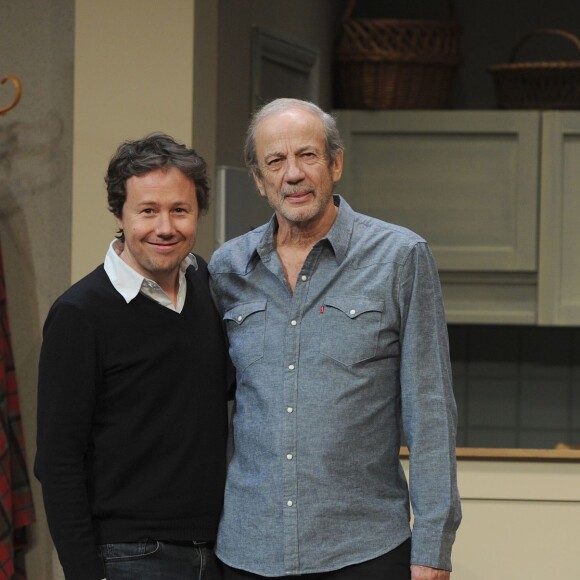 Ivan Calbérac (auteur de la pièce), Patrick Chesnais - Filage de la pièce de théâtre "Une famille modèle" au Théâtre Montparnasse à Paris le 19 janvier 2016. © Coadic Guirec/Bestimage