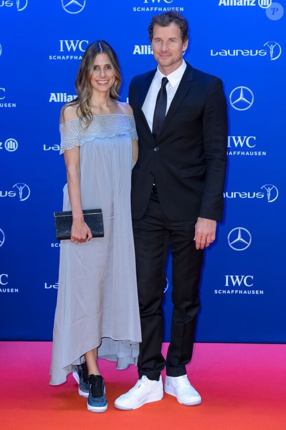 L'ex-footballeur Jens Lehmann et sa femme Conny Lehmann assistent aux Laureus World Sports Awards 2016" à Berlin. Le 18 avril 2016.