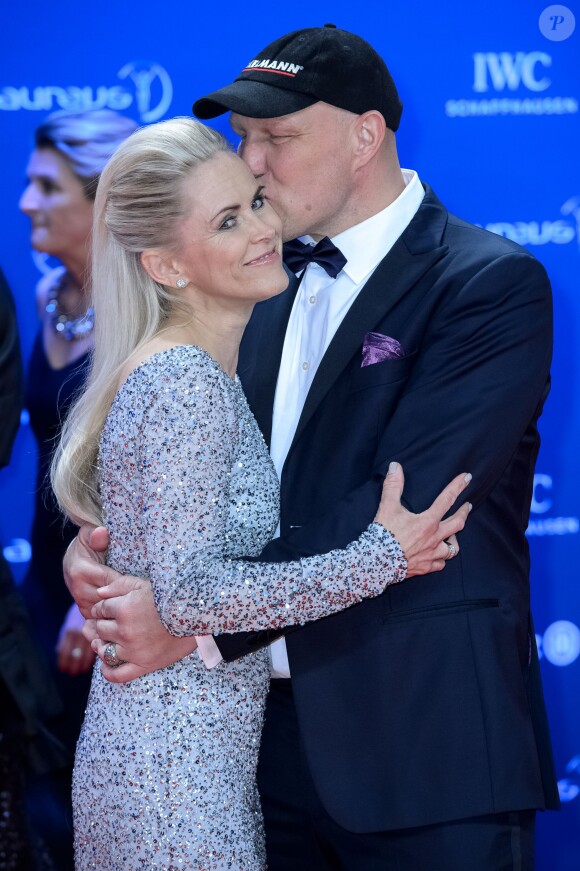Axel Schulz et sa femme Patricia Schulz assistent aux Laureus World Sports Awards 2016" à Berlin. Le 18 avril 2016.