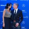 David Coulthard et sa femme Karen Minier assistent aux Laureus World Sports Awards 2016" à Berlin. Le 18 avril 2016.