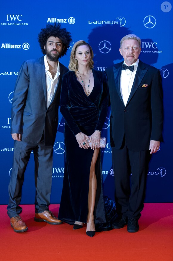 Boris Becker avec sa femme Lilly Becker et son fils Noah Becker - Célébrités lors du "Laureus World Sports Awards 2016" à Berlin le 18 Avril 2016.18/04/2016 - Berlin