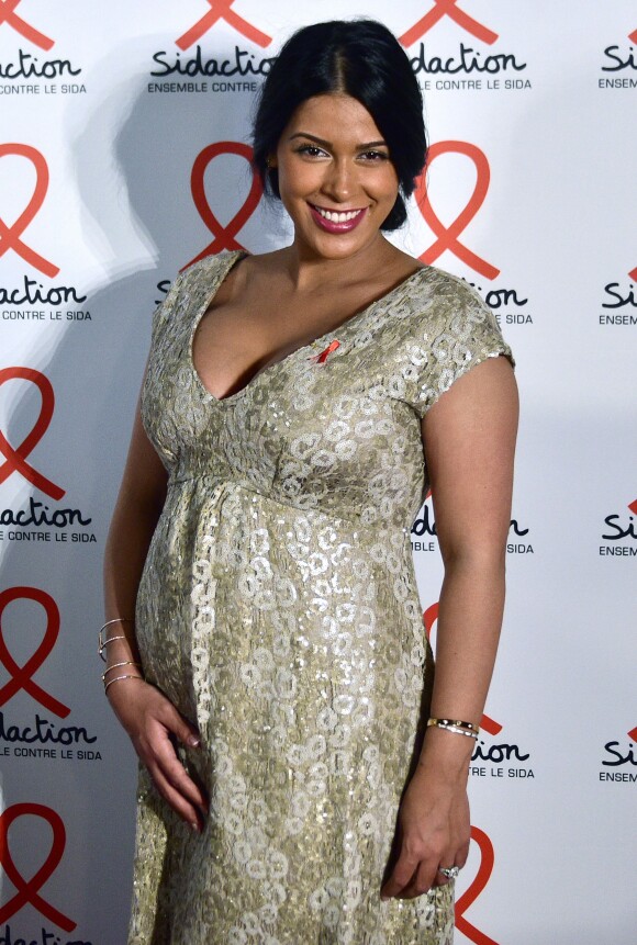 Ayem Nour enceinte - Soirée de lancement du Sidaction 2016 au Musée du Quai Branly à Paris le 7 mars 2016. © Giancarlo Gorassini/Bestimage