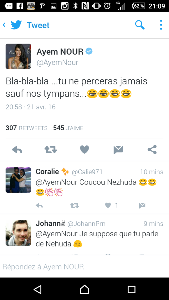 Ayem Nour critique Nehuda des "Anges 8" sur Twitter