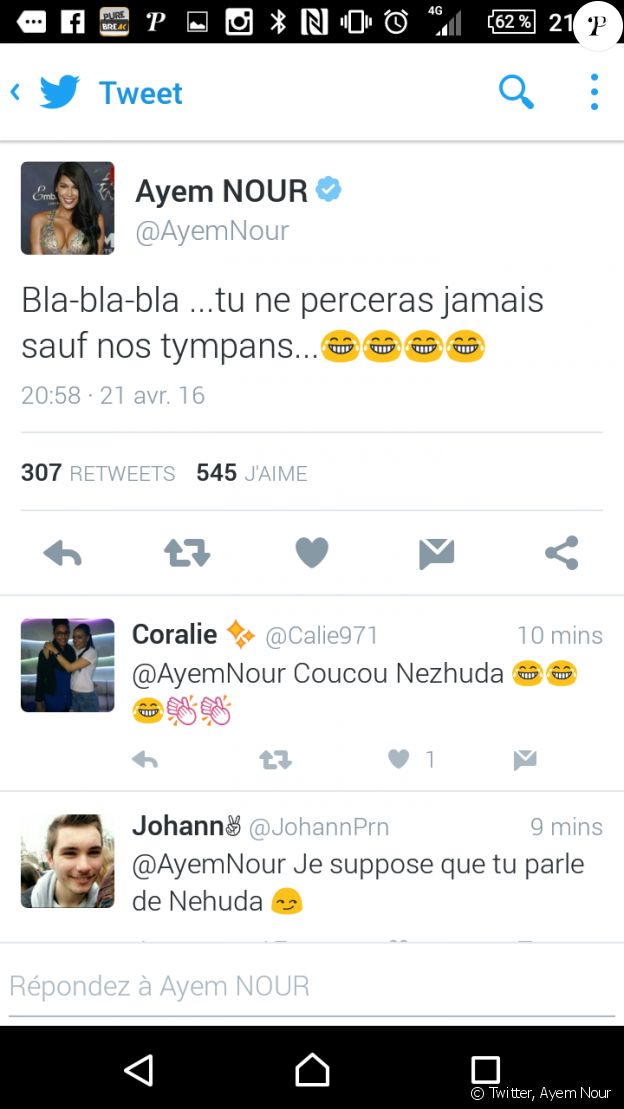 Ayem Nour critique Nehuda des "Anges 8" sur Twitter