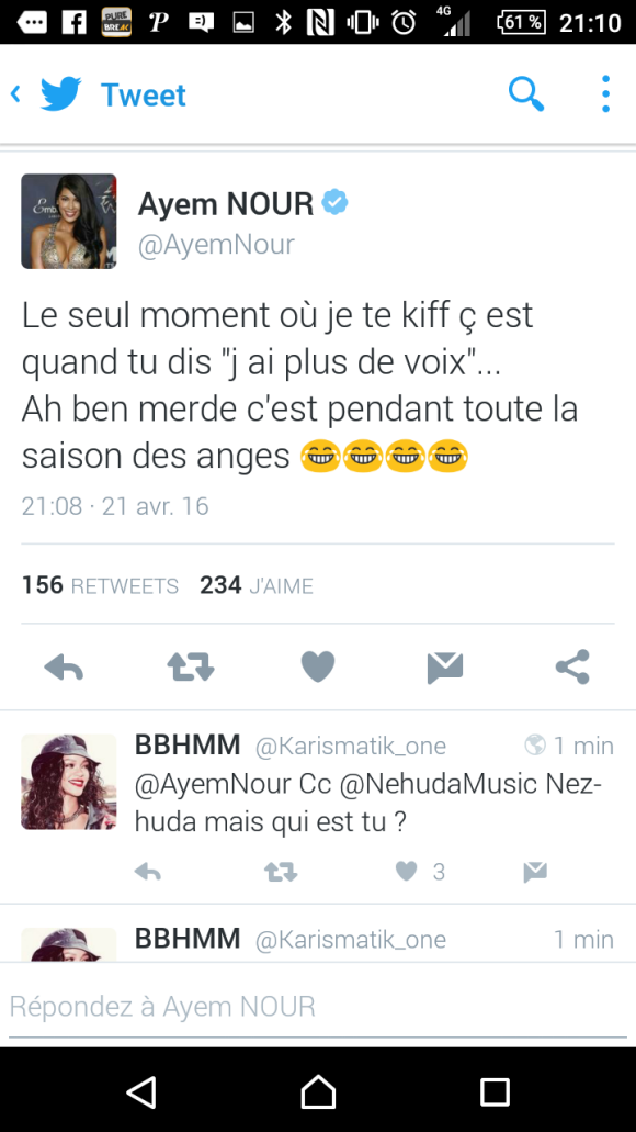 Ayem Nour critique Nehuda des "Anges 8" sur Twitter