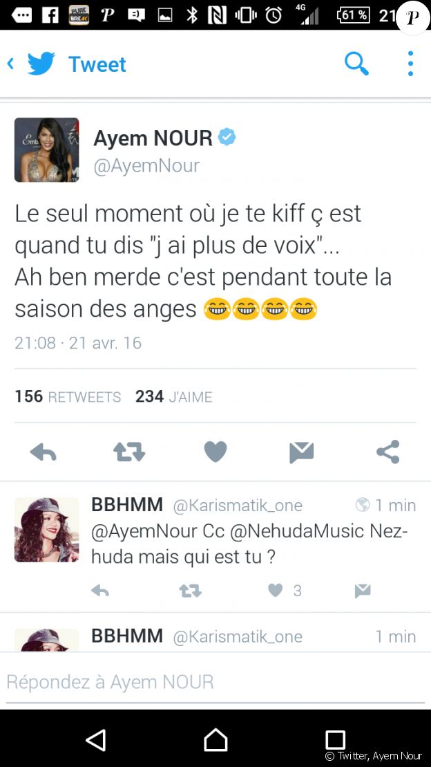 Ayem Nour critique Nehuda des "Anges 8" sur Twitter