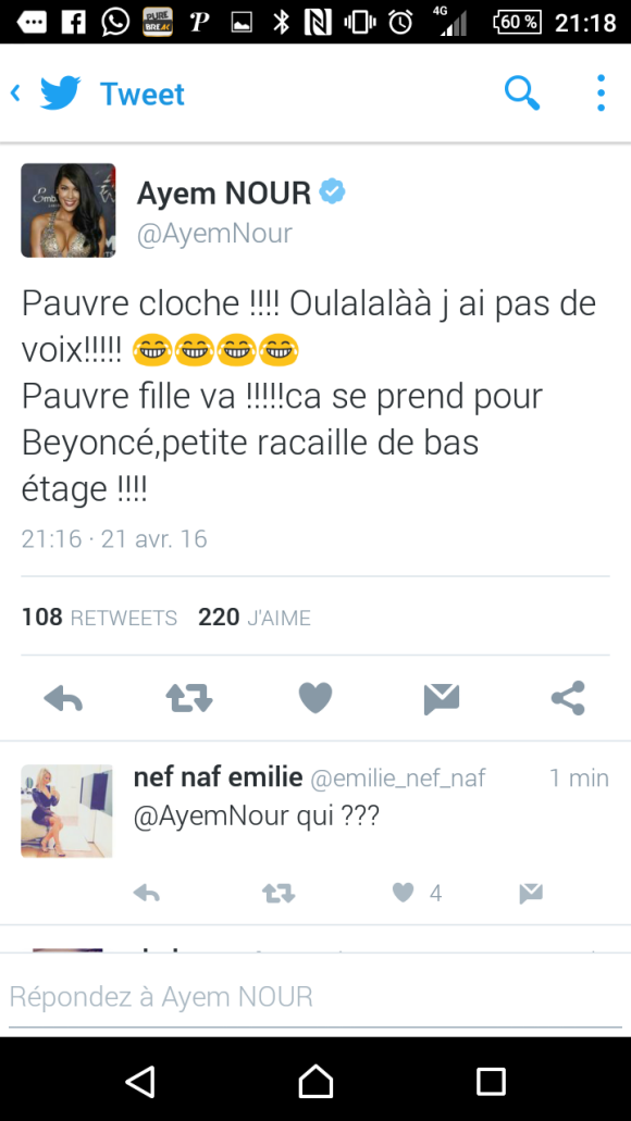 Ayem Nour critique Nehuda des "Anges 8" sur Twitter