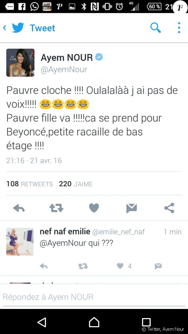 Ayem Nour critique Nehuda des "Anges 8" sur Twitter