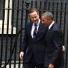 Le président américain Barack Obama a été accueilli par le Premier ministre britannique David Cameron au 10 Downing Street à Londres le 22 avril 2016