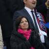 Anne Hidalgo, dans les tribunes de la rencontre finale de la Coupe de la Ligue PSG-Lille au Stade de France à Paris, le 23 avril 2016.