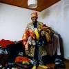 Papa Wemba chez lui à Aulnay-Sous-Bois, le 10 février 2002
