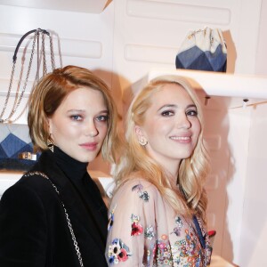 Léa Seydoux et sa soeur Camille Seydoux - Soirée de présentation de la collection capsule "Prismick Denim" de Camille Seydoux pour Roger Vivier à Paris, le 7 mars 2016. © Olivier Borde/Bestimage