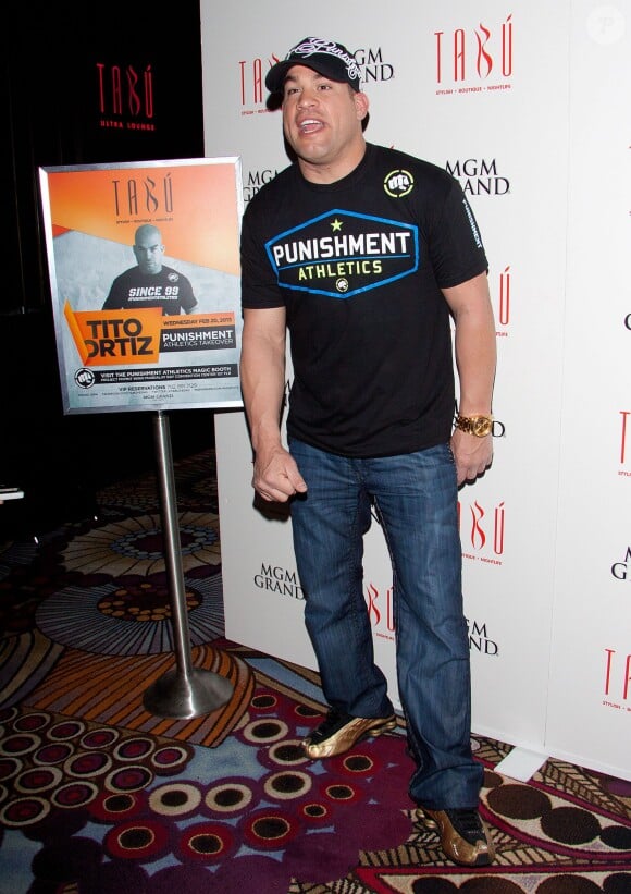 Tito Ortiz arrive a la soiree "Punishment Athletics" a Las Vegas, le 20 fevrier 2013.