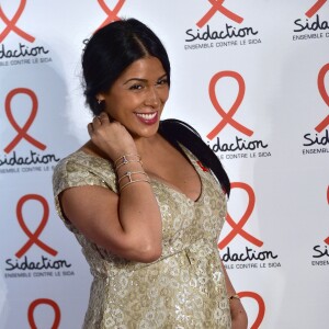 Ayem Nour enceinte - Soirée de lancement du Sidaction 2016 au Musée du Quai Branly à Paris le 7 mars 2016. © Giancarlo Gorassini/Bestimage