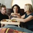 Sara Ramirez entourée de Eric Dane et Jessica Capshaw dans un épisode de la 8e saison de Grey's Anatomy.