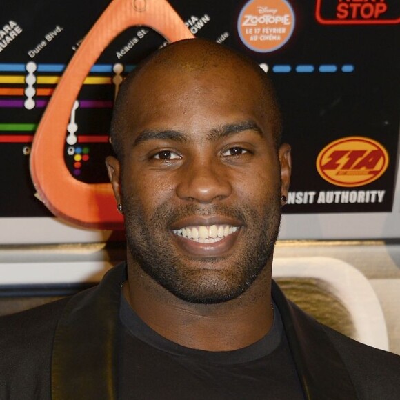 Teddy Riner à l'avant-première du film "Zootopie" au cinéma Gaumont Marignan à Paris, le 28 janvier 2016