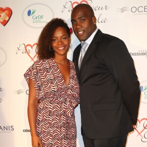 Teddy Riner et sa compagne Luthna au gala "Par Coeur" pour les 10 ans de l'association "Cekedubonheur" au pavillon d'Armenonville à Paris le 24 septembre 2015