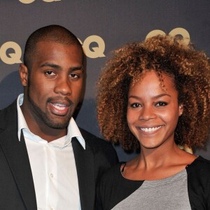 Teddy Riner et sa compagne Luthna à la soirée "GQ" à Paris le 16 janvier 2013