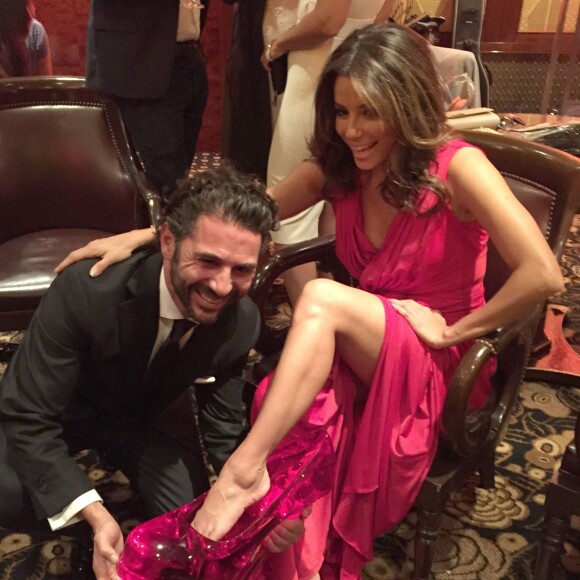 Exclusif - Eva Longoria et son compagnon Jose Antonio Baston, au Four Seasons Hôtel George V à Paris, le 25 mai 2015.