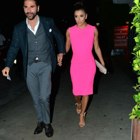 Eva Longoria et son compagnon Jose Antonio Baston, à Los Angeles, le 2 avril 2015.