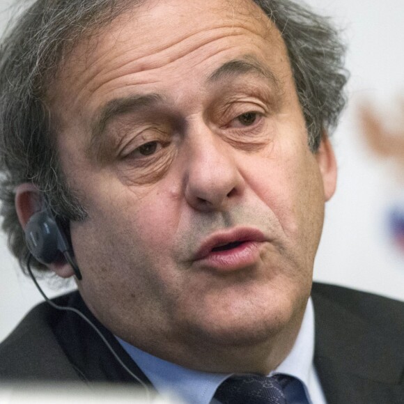 Michel Platini, président de Union européenne des associations de football, lors d'une conférence de presse à Moscou, le 20 janvier 2015.