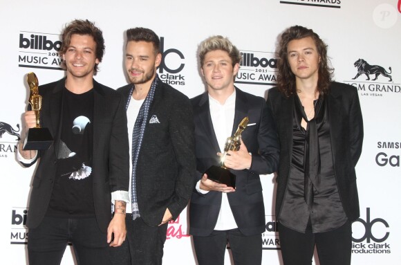 Louis Tomlinson, Liam Payne, Niall Horan et Harry Styles du groupe One Direction, à Las Vegas le 17 mai 2015.