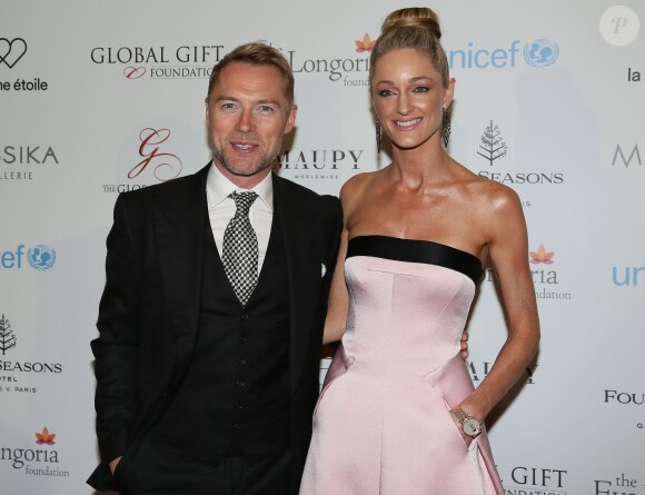 Ronan Keating et sa femme Storm à la 7ème Édition du Global Gift Gala au Four Seasons Hotel George V à Paris le 9 mai 2016