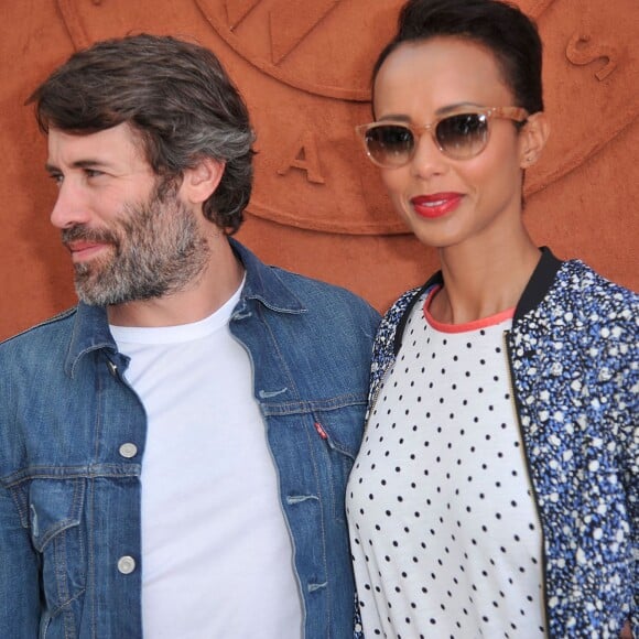 Jalil Lespert et sa compagne Sonia Rolland - People au village des Internationaux de France de tennis de Roland Garros à Paris, le 6 juin 2014.