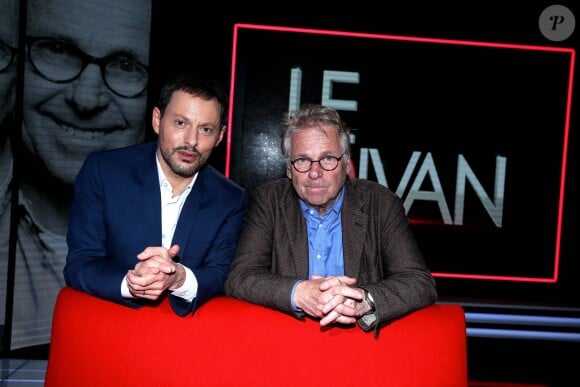 Exclusif - Daniel Cohn-Bendit et Marc-Olivier Fogiel dans Le Divan (tournage le 15 avril 2016 près de Paris, pour une diffusion le mardi 17 mai à 23h30 sur France 3).