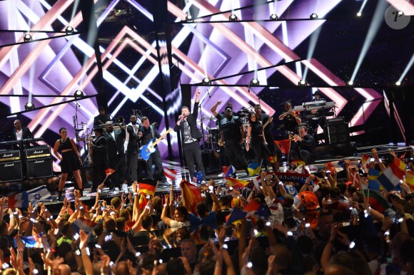 Justin Timberlake, invité spécial de la finale de l'Eurovision - Finale du concours de l'eurovision 2016 à Stockholm le 14 mai 2016.