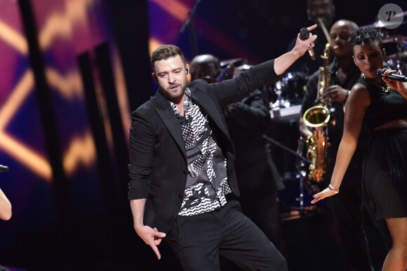 Justin Timberlake, invité spécial de la finale de l'Eurovision - Finale du concours de l'eurovision 2016 à Stockholm le 14 mai 2016.