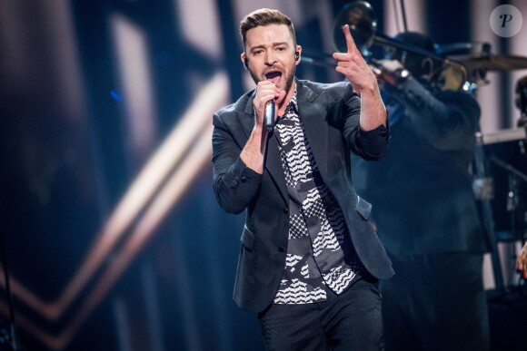 Justin Timberlake, invité spécial de la finale de l'Eurovision - Finale du concours de l'eurovision 2016 à Stockholm le 14 mai 2016.