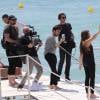 Thylane Blondeau lors d'un shooting photo sur le ponton de l'hôtel Martinez pour l'Oréal lors du 69ème Festival du film de Cannes. Thylane (plus jeune égérie l'Oréal) va monter les marches pour la première fois ce soir. Le 14 mai 2016