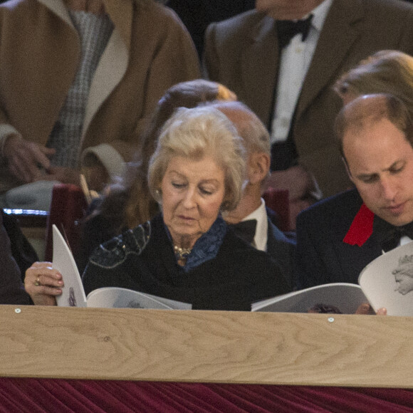 La princesse Alexandra de Kent et le prince William lors du spectacle équestre présenté le 15 mai 2016 au château de Windsor en l'honneur des 90 ans de la reine Elizabeth II.